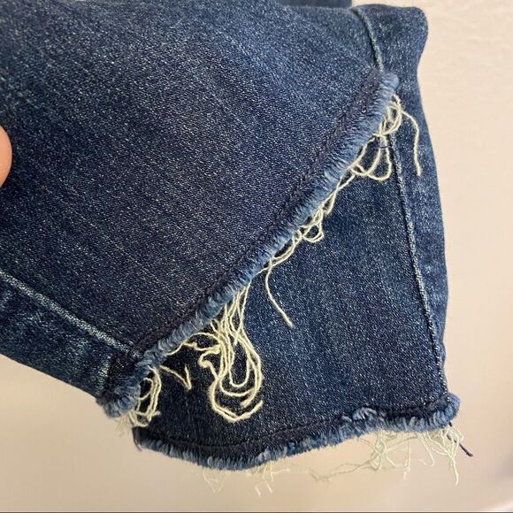 Hollister curvy hi rise skinny jeans dark button fly Frayed raw hem 1L 25w 28 - Picture 7 of 10